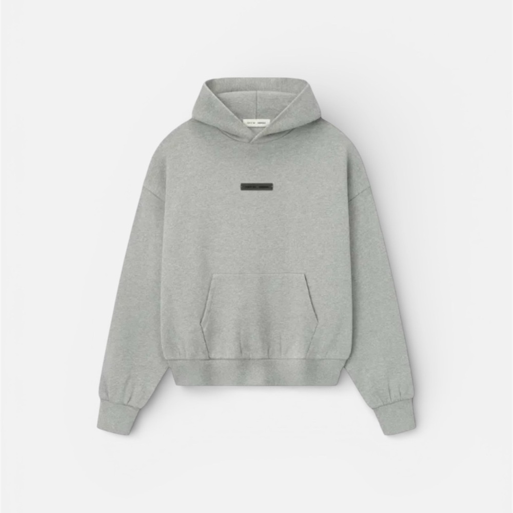 Fear of God Essentials Heather Stone L Hoodie Bag and Tags